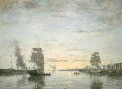 Entrance to the Harbor, Le Havre by Eugene Louis Boudin